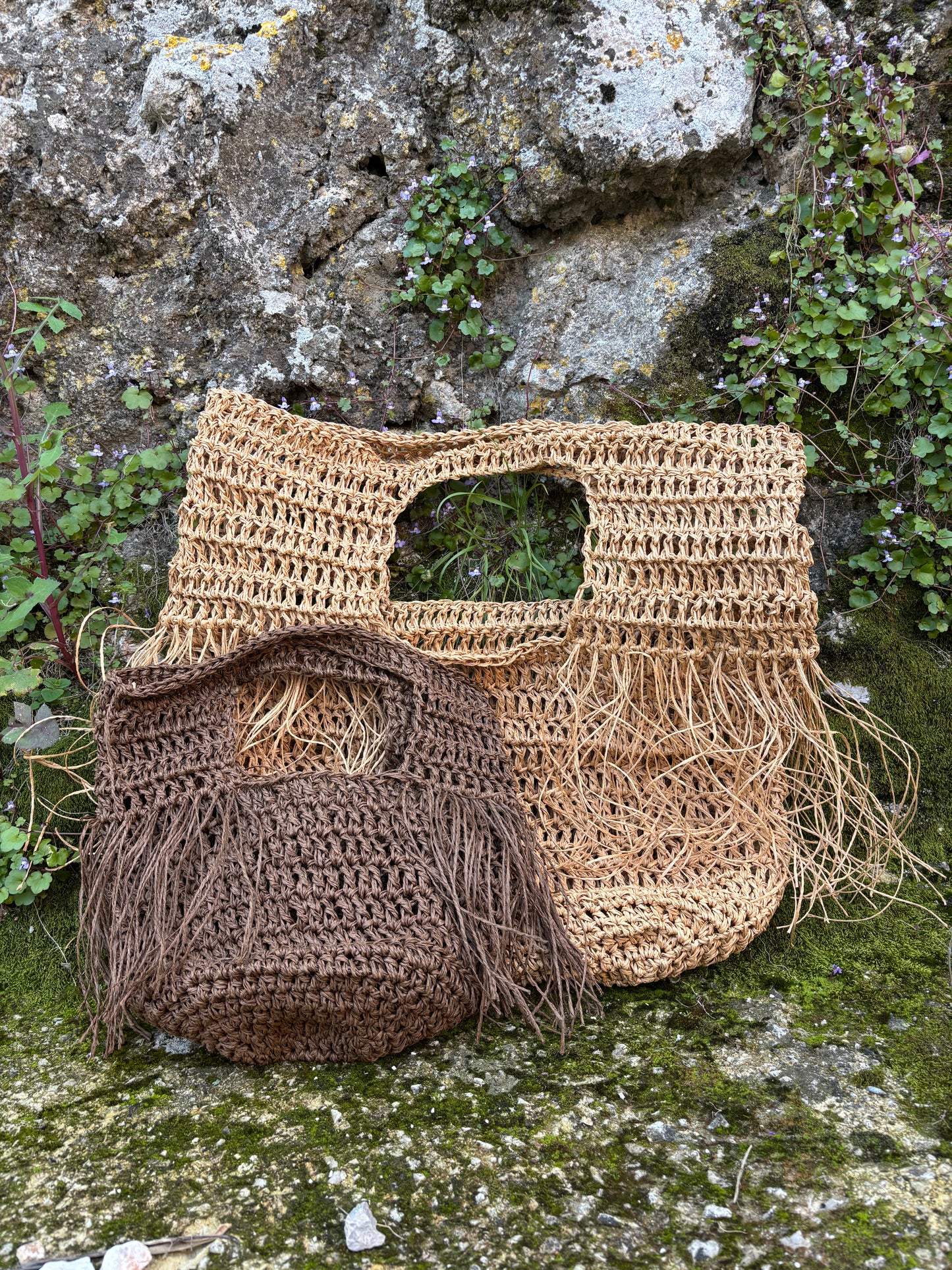 Maxi sac en raphia fait main crochet