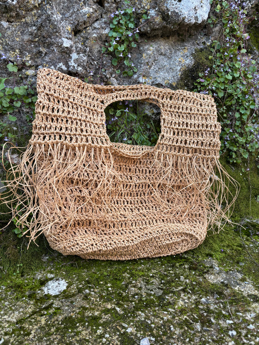 Maxi sac en raphia fait main crochet