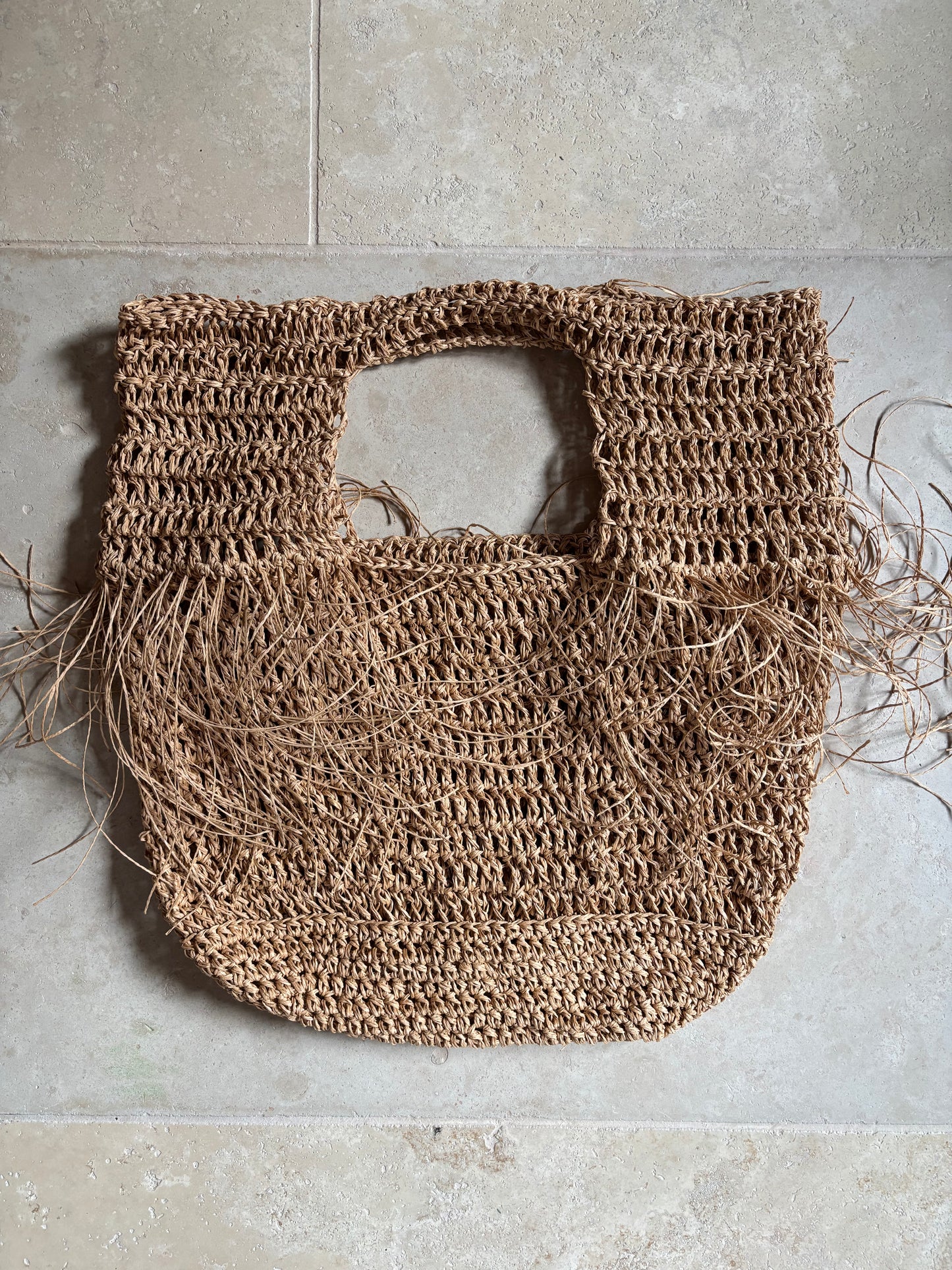 Maxi sac en raphia fait main crochet